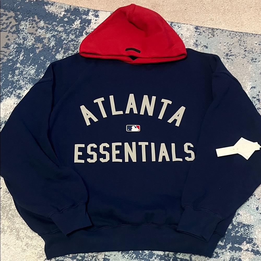 Fear of God -Atlanta Essentials -Navy and Red Hoodie